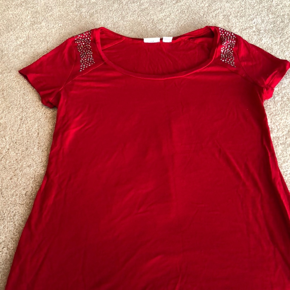 Red top with silver detail